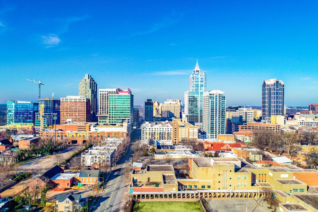 Downtown Raleigh, North Carolina, USA Skyline Aerial