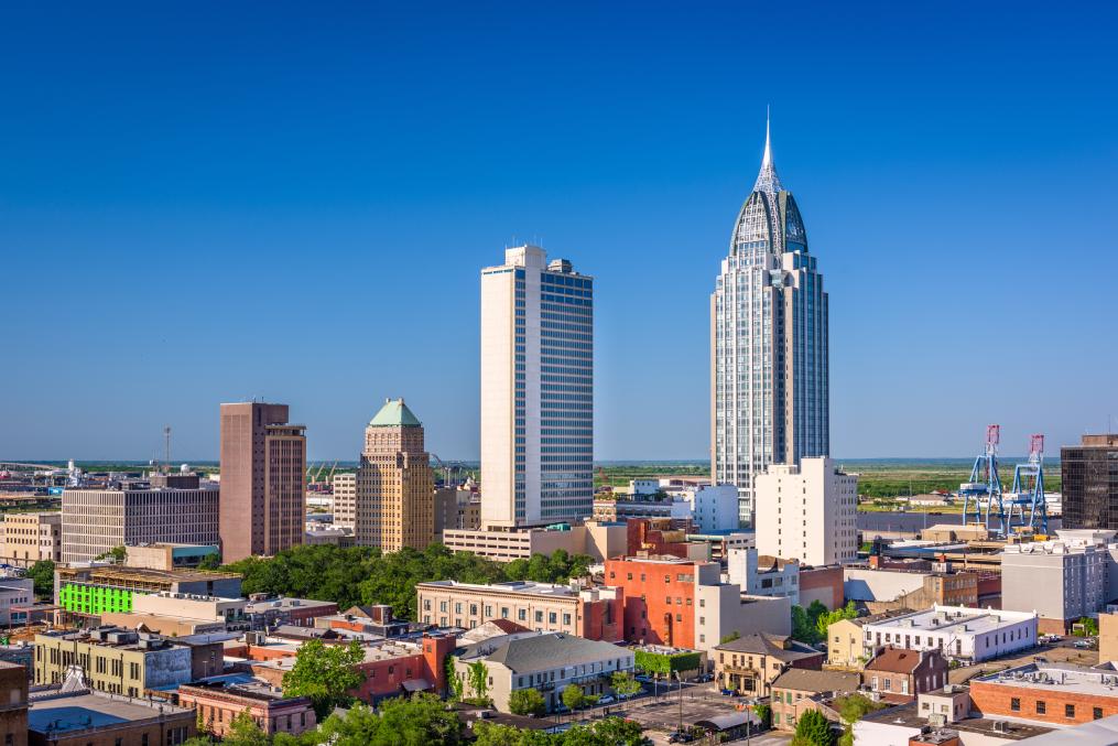 Mobile, Alabama, USA downtown skyline.