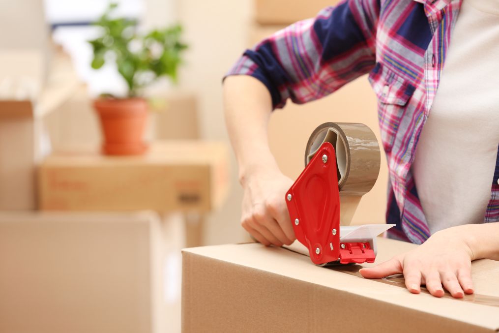 Packing boxes close-up