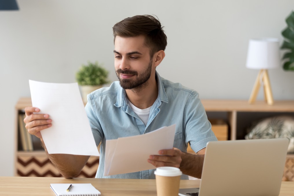 Man planning international move.