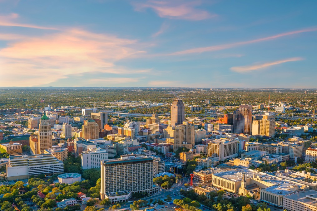 Cityscape of downtown San Antonio in Texas, USA.