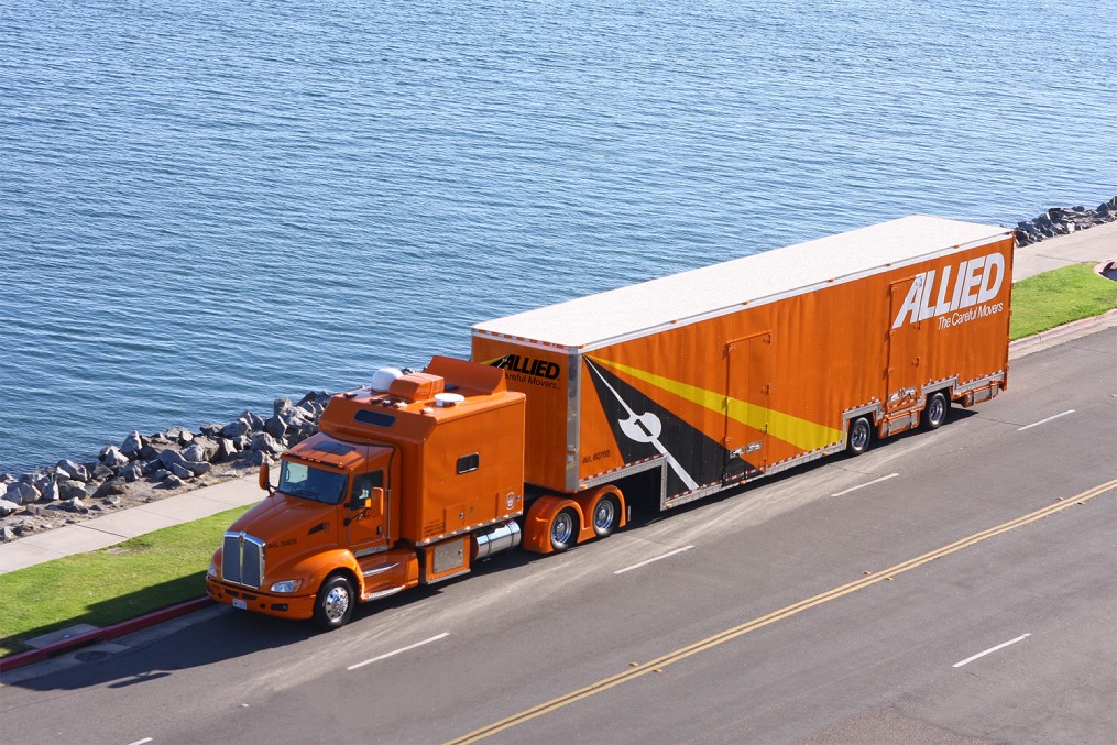 Aerial view of Atlas Allied Truck along the California coastline