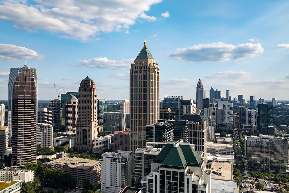 Atlanta aerial View. cover image Moving From San Diego to Atlanta