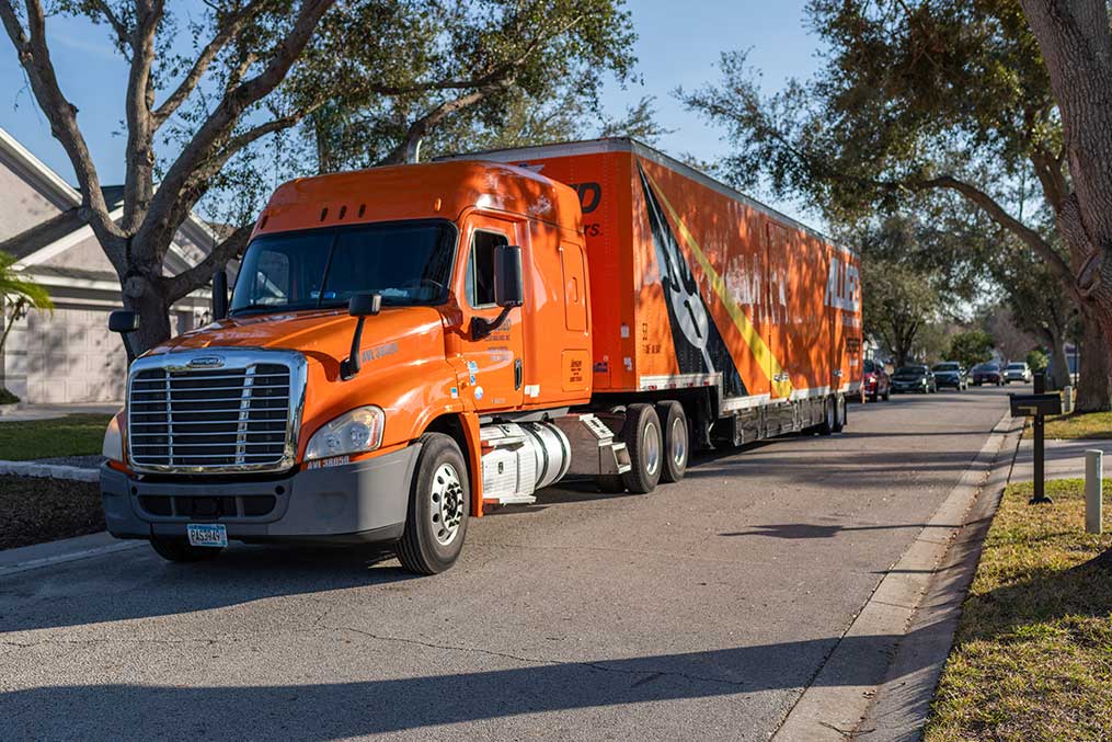 Atlas Allied moving van truck on side of the street