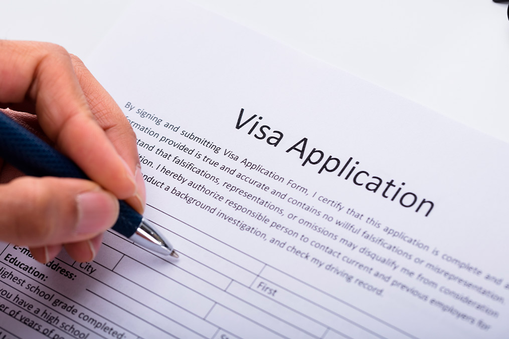 Visa application form related to moving from California to New Zealand, featured in the South Pacific Guide.