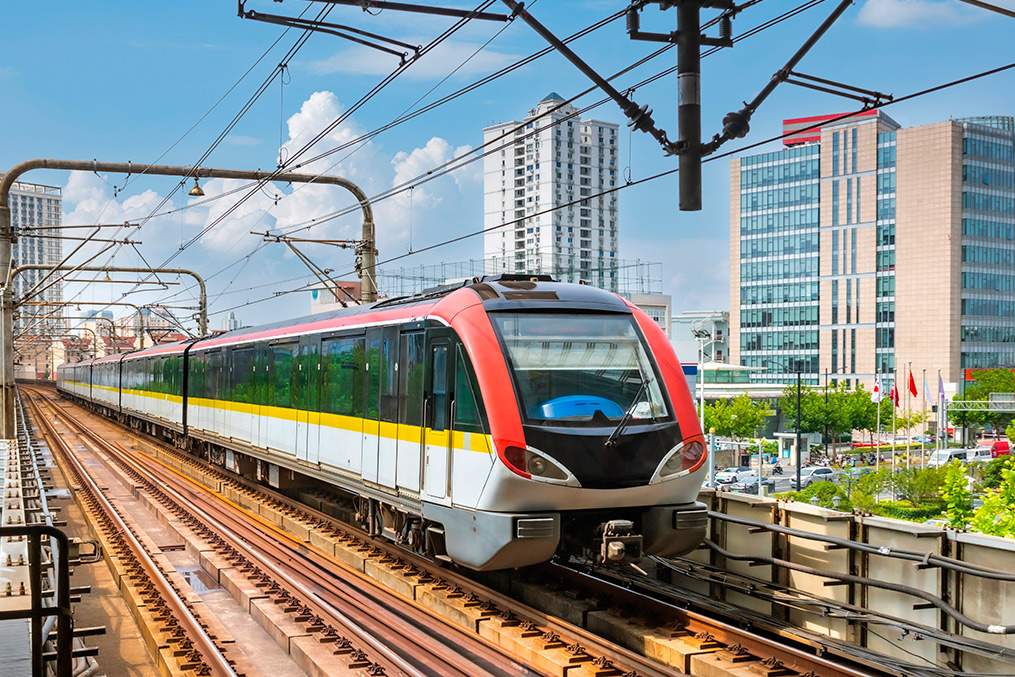 A train on the tracks, representing the journey in the California to China relocation guide.