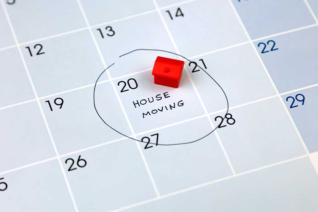 Calendar detailing the moving process from San Diego to Charlotte, NC, with important deadlines and reminders.