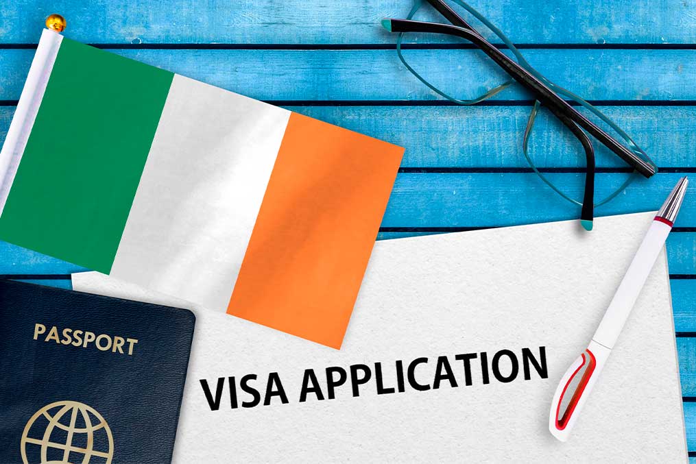 Completed visa application for moving from California to Ireland, highlighting necessary information and submission guidelines.